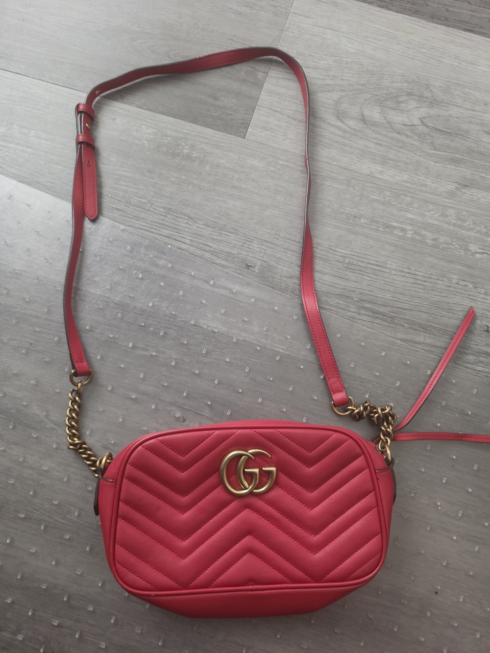 Red Marmont Quilted Leather Camera Bag